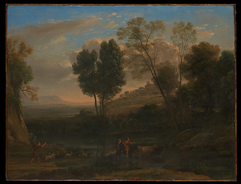 Painting of a sunrise over water