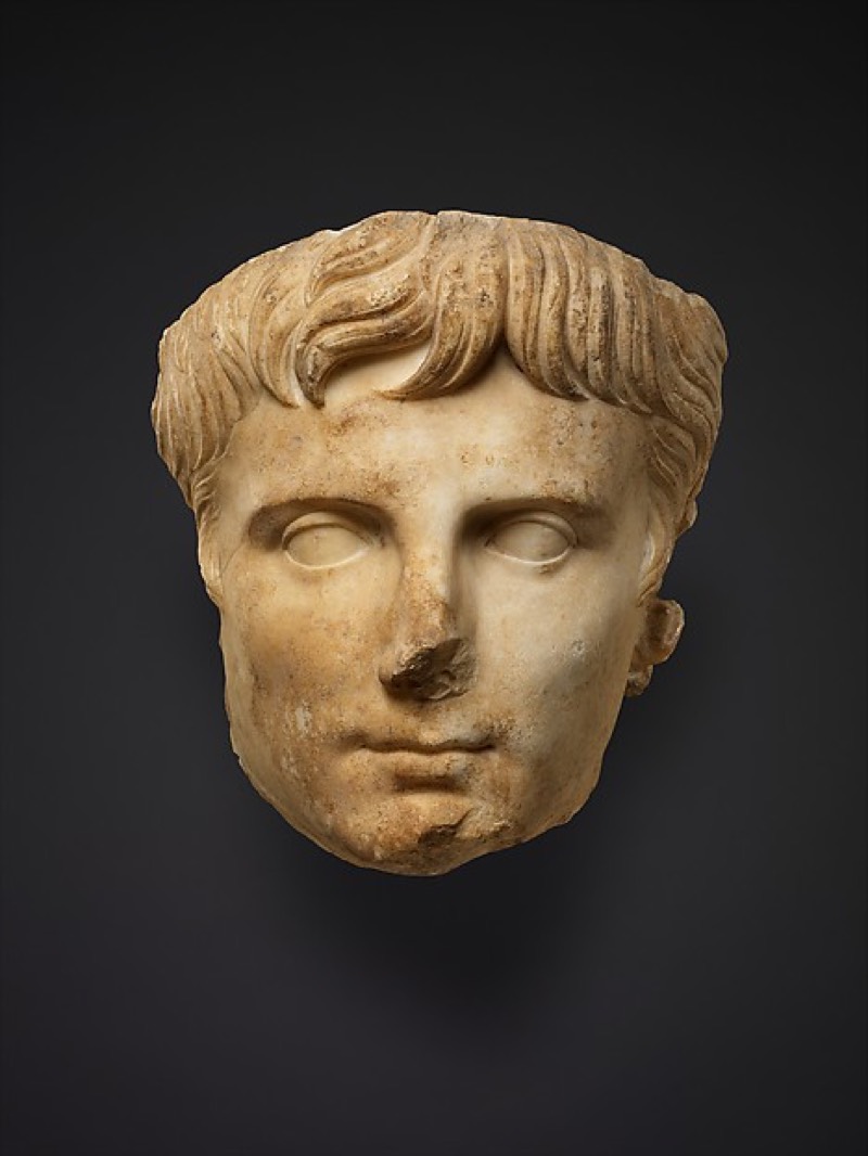 Marble portrait head of a Roman emperor
